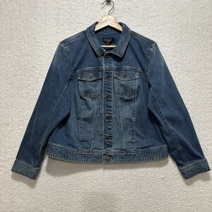 Talbots Petites‎ Blue Women's Long Sleeve Button Up Jeans Denim Jacket Size XLp